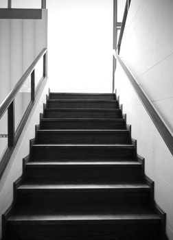 Wooden stair to the future. retro style