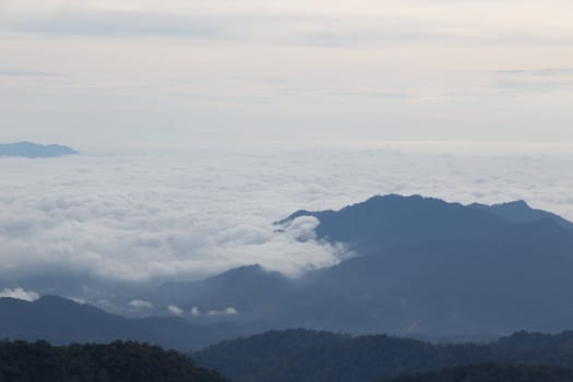 High Mountain and sky with cloud in the morning