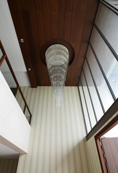 Luxury Crystal Chandelier in double floor of hall