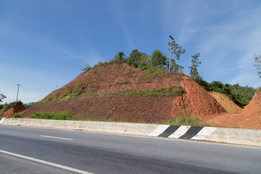 mountain beside the road