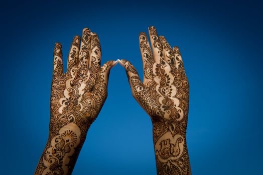 Image of Henna Tattoo's on an Indian bride's hands