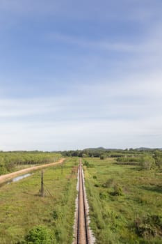 rail road way and landscape in yala, thailand