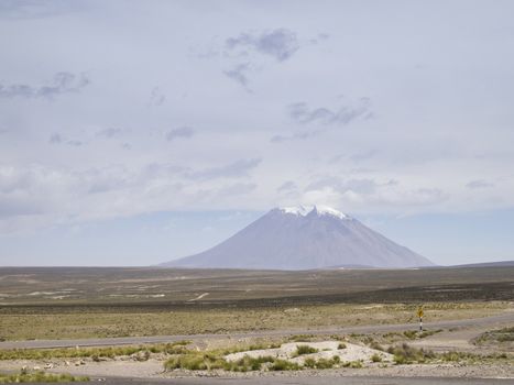 Misti volcano or El Misti. The stratovolcano near Arequipa city, Peru