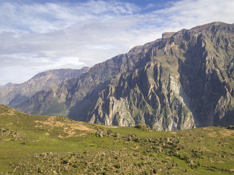 Partial view of the Colca Canyon, Arequipa region, Peru.