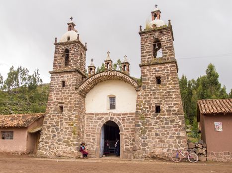 CUSCO, PERU - MAR 13: Wiracocha Temple on March 13, 2011 in Cusco region, Peru. This temple is one of the most prominent structure in Raqchi Ruins.