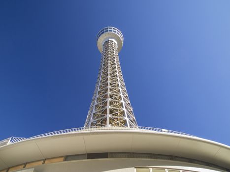 YOKOHAMA, JAPAN - DEC 8 : The Yokohama Marine Tower on December 8, 2010 in Yokohama, Japan. This Marine Tower is billed "the tallest lighthouse in the world".