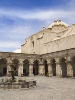 Courtyard of the Church of the company of Jesus at Arequipa, Peru