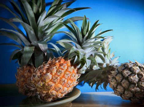 pineapple on wood table for multipurpose