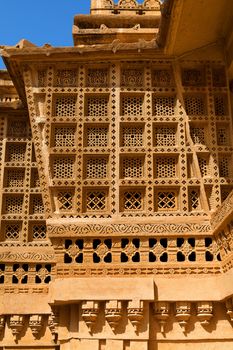 jain temple of lodruva jaisalmer in rajasthan state in indi