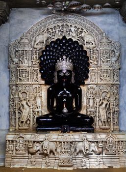 jain temple of lodruva jaisalmer in rajasthan state in indi