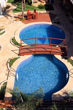 swimming pool of a poussada in the beautiful fisherman village of Jericoacoara in ceara state brazil