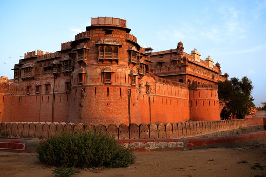 Junagarh Fort in city of Bikaner rajasthan state in india