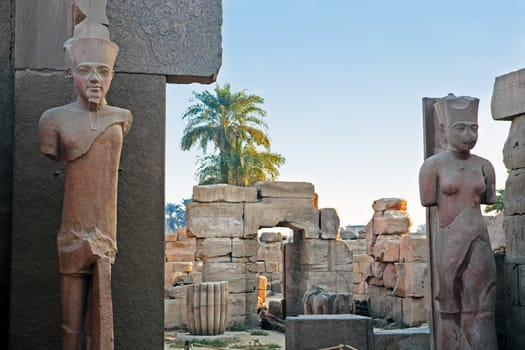 Statue in the Karnak temple in luxor upper egypt