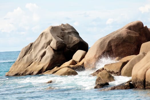 famous and beautiful beach of anse Lazio at Praslin one of the seychelles island