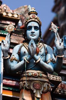 gopuram of Vishnu Temple of Cochin in Kerala state india