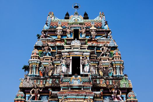 gopuram of Vishnu Temple of Cochin in Kerala state india