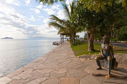 statue of brigitte bardot in the beautiful typical brazilian city of buzios near rio de janeiro in brazil