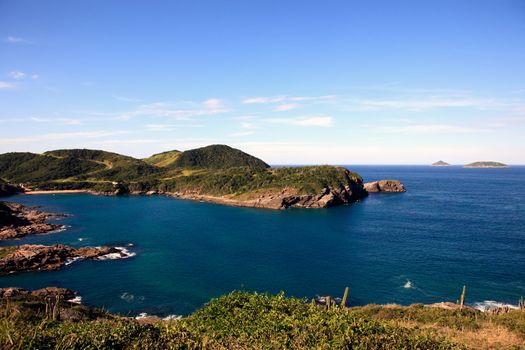 praia do forno  in the beautiful typical brazilian city of buzios near rio de janeiro in brazil