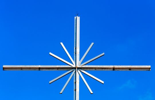 cross of the Metropolitan Cathedral of Brasilia city capital of Brazil UNESCO World Heritage site is an expression of the geniality of the architect Oscar Niemeyer