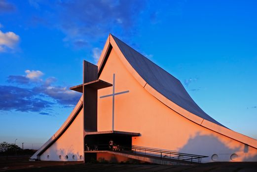 Church in Brasilia city capital of Brazil UNESCO World Heritage site is an expression of the geniality of the architect Oscar Niemeyer