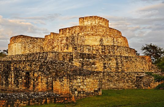 view of ek balam in the yucatan Maya city mexico