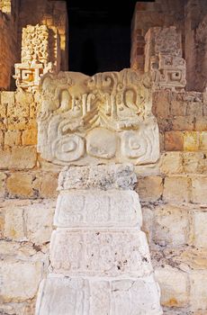 view of ek balam in the yucatan Maya city mexico