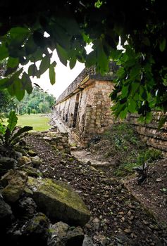 view of ek balam in the yucatan Maya city mexico