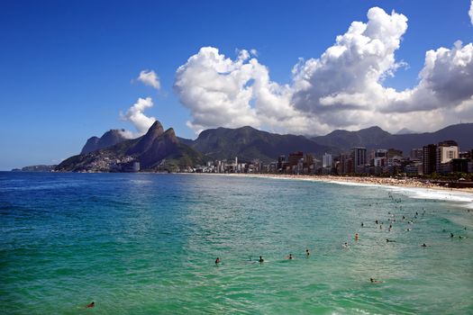 beautiful ipanema Leblon beach in rio de janeiro brazil