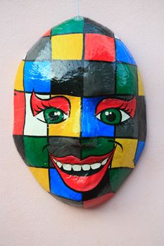 mask on the wall of olinda near recife pernambuco state brazil