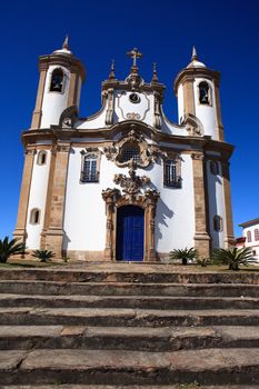 view of the unesco world heritage city of ouro preto in minas gerais brazil