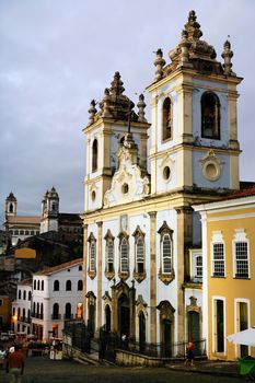 church or iglesias rosario dos pretos in pelourinho area in the beautiful city of salvador in bahia state brazil