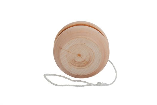 wooden yo-yo toy isolated on white background