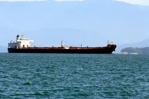 super tanker in ilha grande of state of rio de janeiro in angra dos reis in brazil