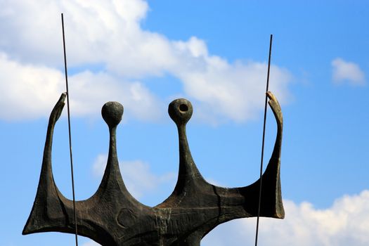 Monument to the builders also call the warriors of Brasilia city capital of Brazil UNESCO World Heritage site ion the square of three powers and was design by Bruno Giorgi