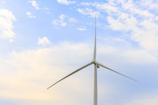Stand alone Wind Turbine Generator before sunset.