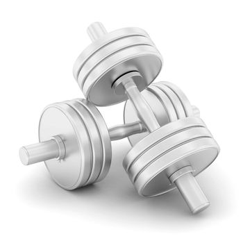 dumbbells fitness on a white background