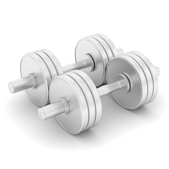 dumbbells fitness on a white background