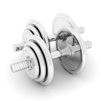 dumbbells fitness on a white background