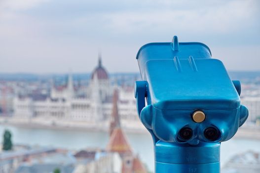 Tourist binoculars at Budapest