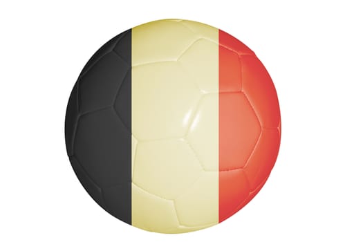 Belgium flag graphic on soccer ball isolated on white