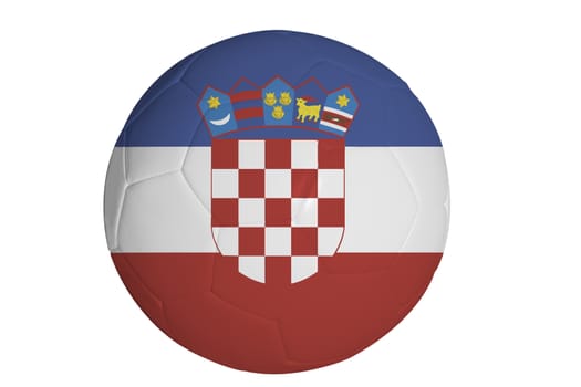 Croatian flag graphic on soccer ball isolated on white