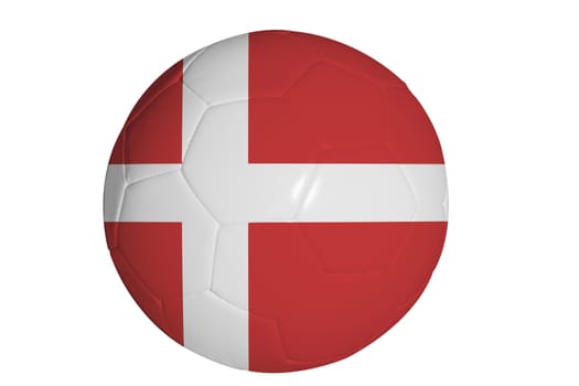 Danish flag graphic on soccer ball