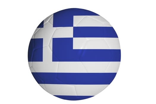 Greek flag graphic on soccer ball