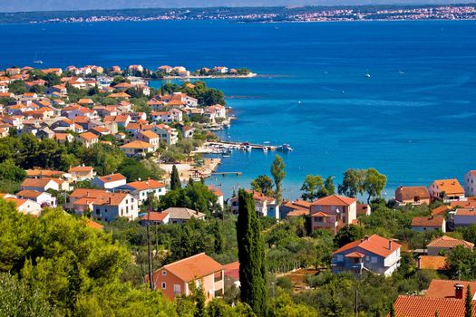 Island of Ugljan colorful coastline, Town of Preko, Dalmatia, Croatia