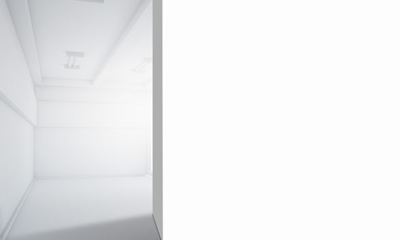 Image of empty white room with blank wall