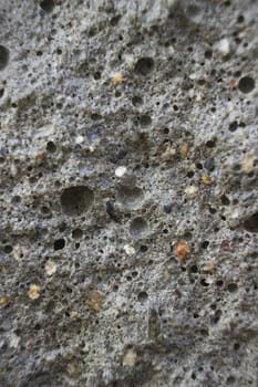 Fracture in the concrete block close-up