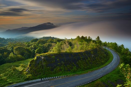 Sunrise at Doi Intanon National Park VIew point, Chiang Mai Thailand