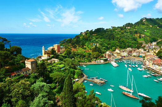 Portofino village on Ligurian coast in Italy