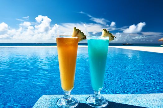 Cocktails near the swimming pool