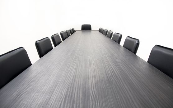 Conference table and chairs isolated on white background 